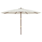 Parasol met houten paal 400x273 cm zandkleurig