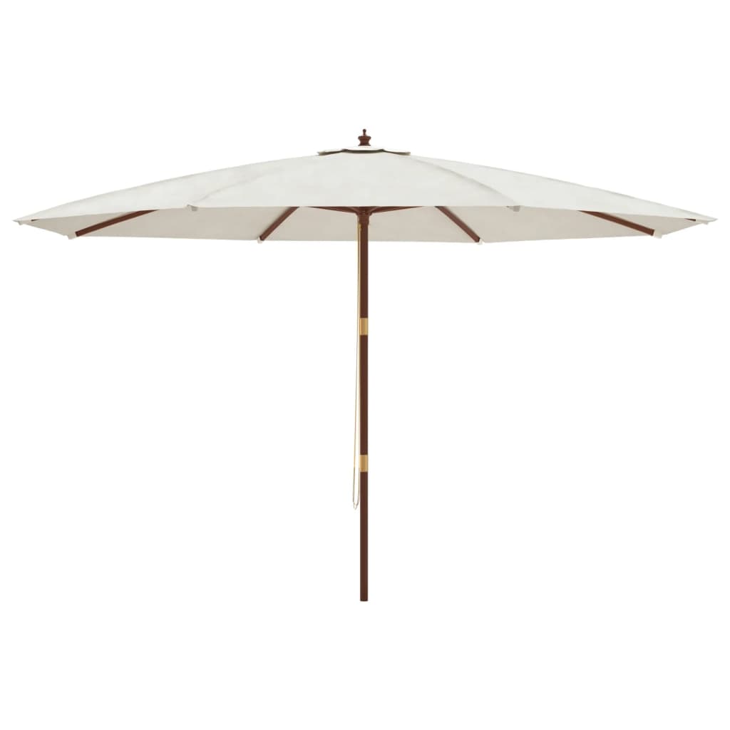 Parasol met houten paal 400x273 cm zandkleurig