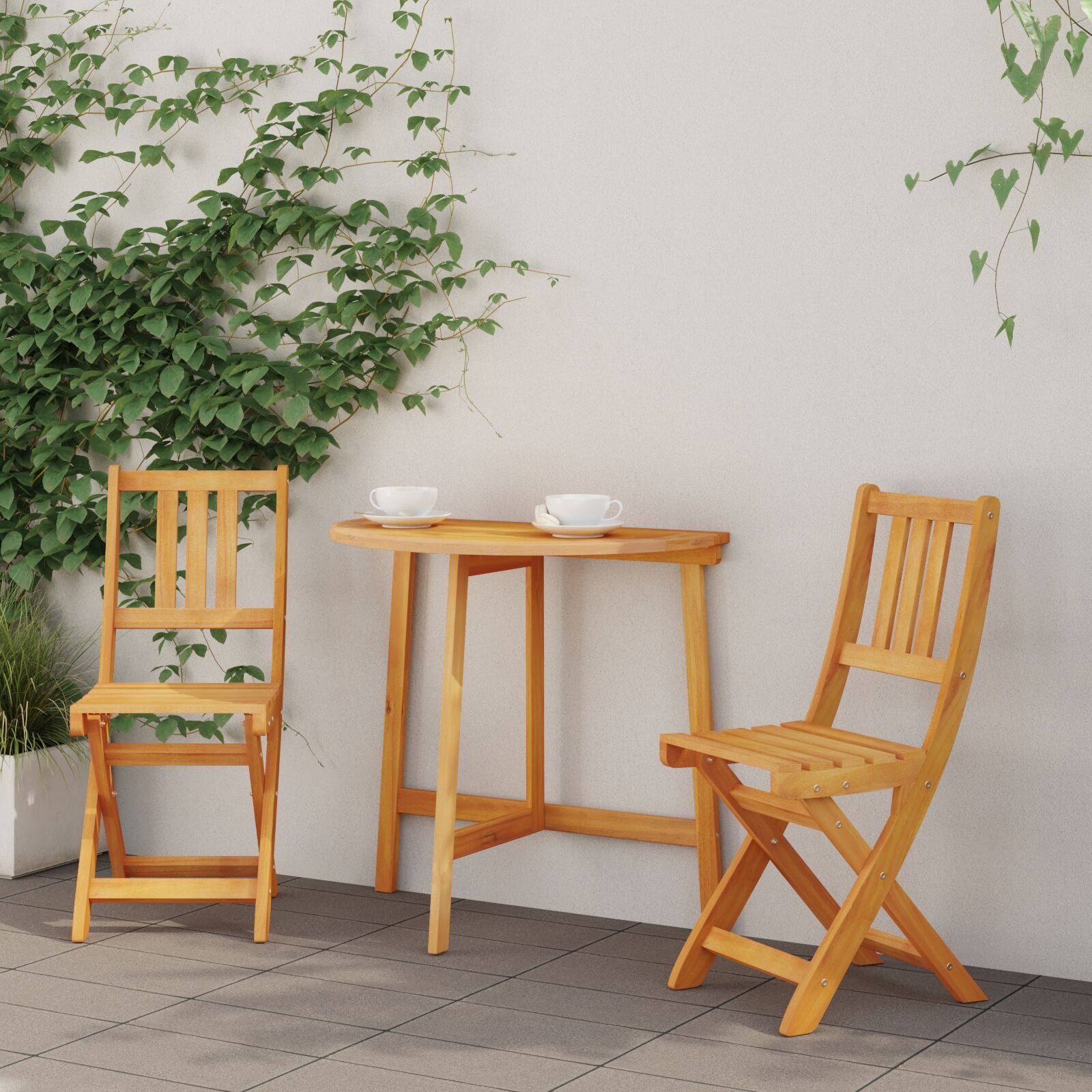 Inklapbare Tuinset 2 stuks 36x46x85 cm Massief Hout Acacia