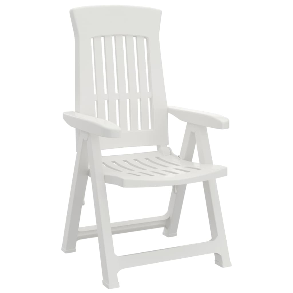 Tuinstoelen 2 st verstelbaar PP wit