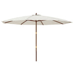 Parasol met houten paal 400x273 cm zandkleurig