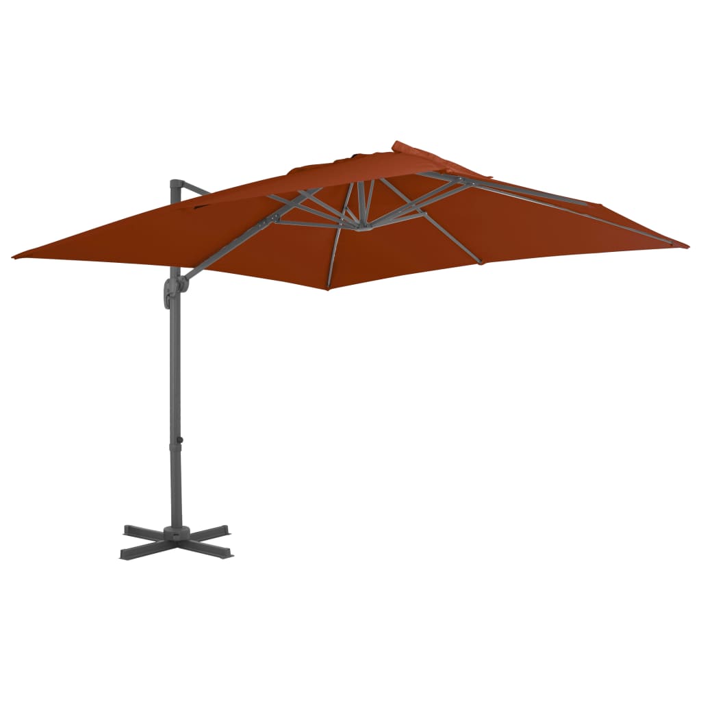 Zweefparasol met aluminium paal 4x3 m zwart