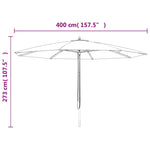 Parasol met houten paal 400x273 cm zandkleurig