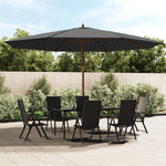 Parasol met houten paal 400x273 cm zandkleurig