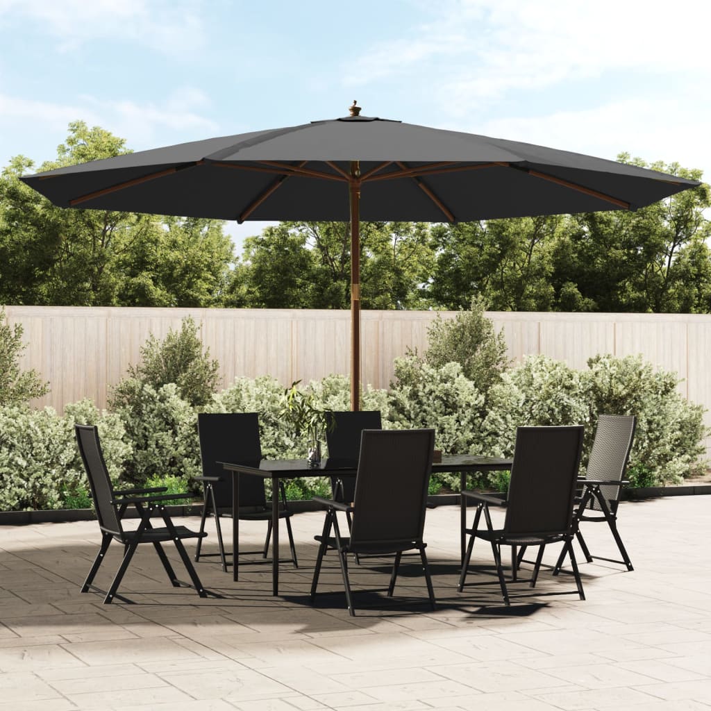 Parasol met houten paal 400x273 cm zandkleurig