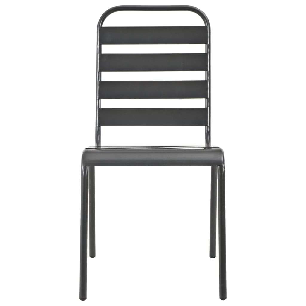 Tuinstoelen stapelbaar 2 st staal grijs