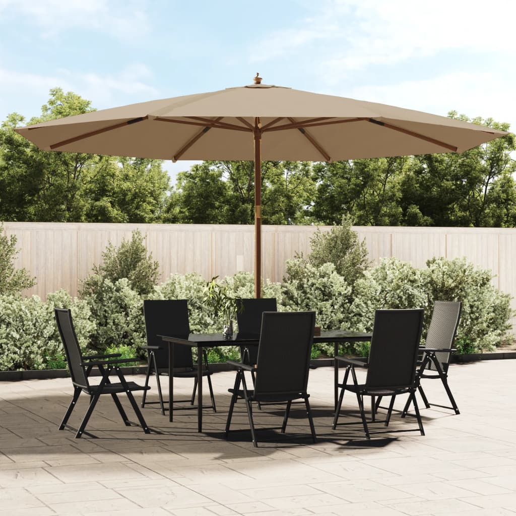 Parasol met houten paal 400x273 cm zandkleurig