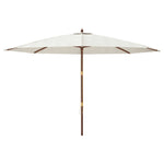 Parasol met houten paal 400x273 cm zandkleurig