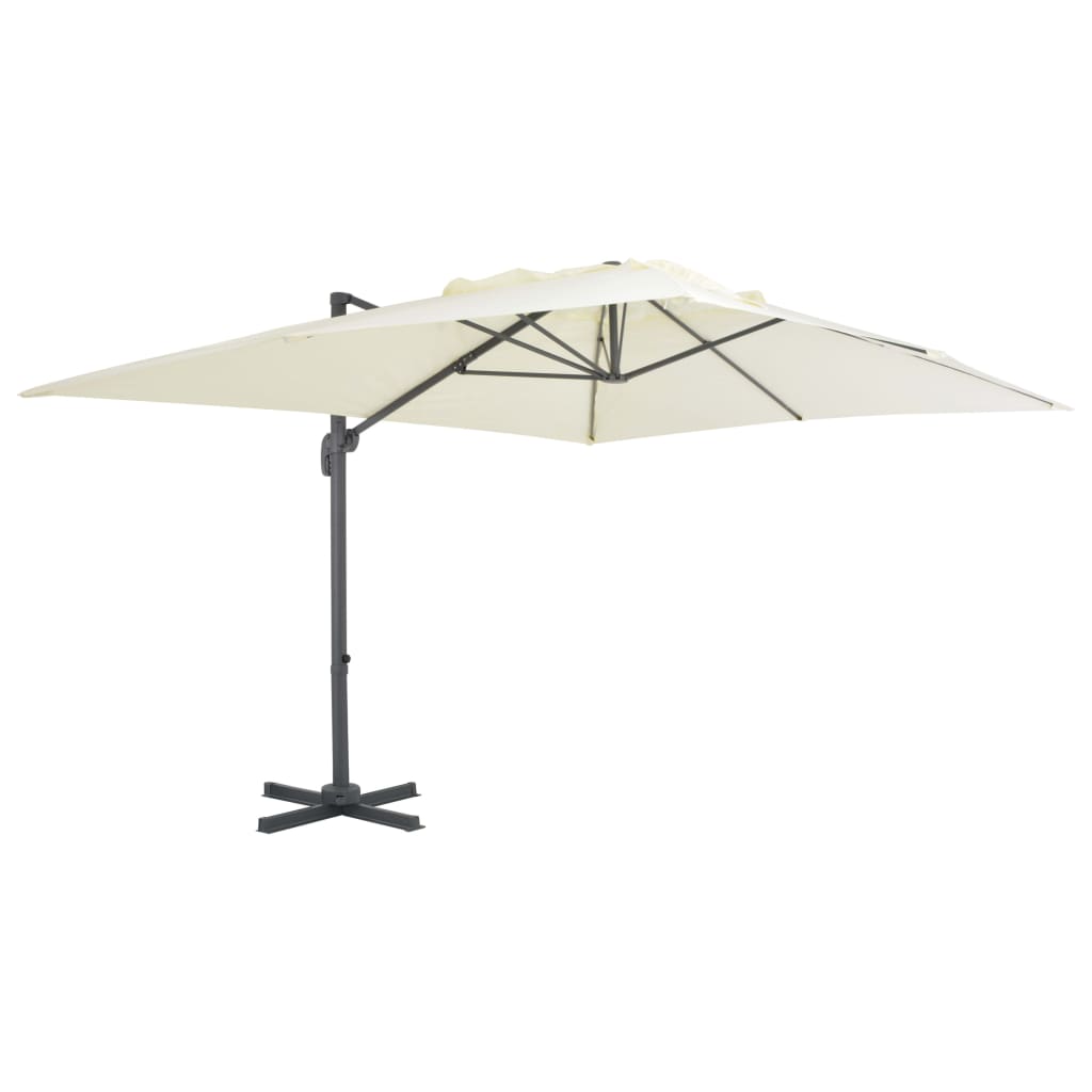 Zweefparasol met aluminium paal 4x3 m zwart