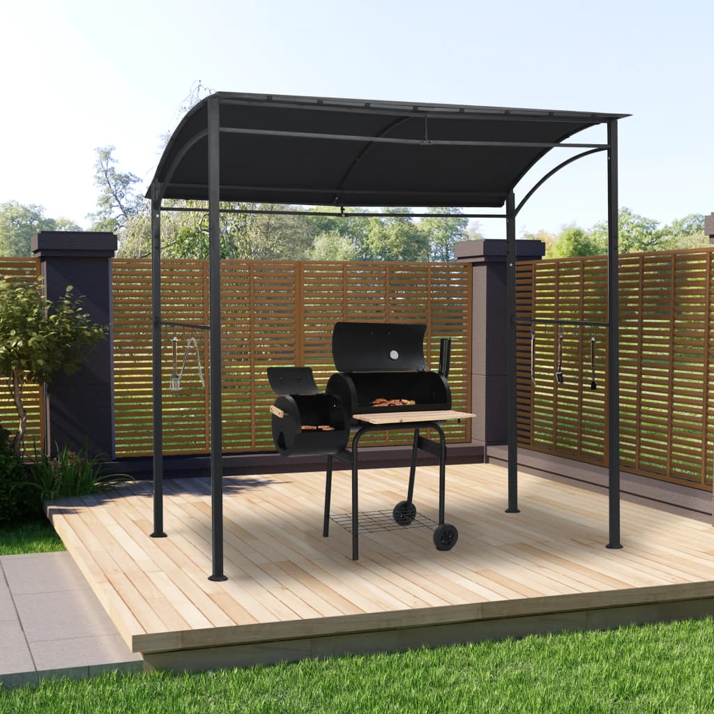 Barbecue paviljoen 215x150x220 cm staal antraciet