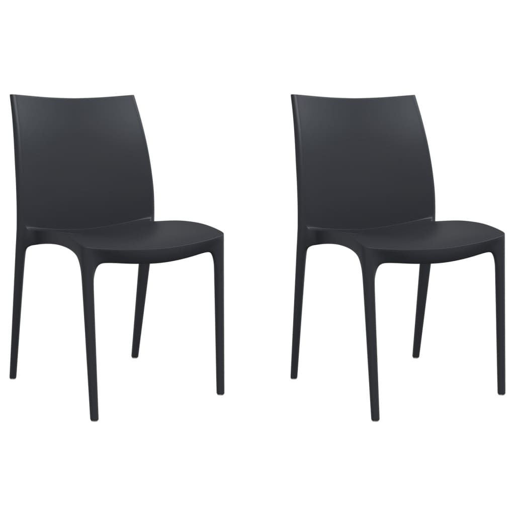 Tuinstoelen 2 st 50x46x80 cm polypropeen antracietkleurig
