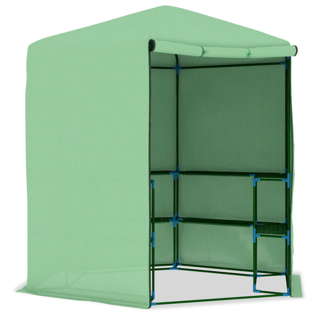 Tuinkas met schappen 227x223 cm staal
