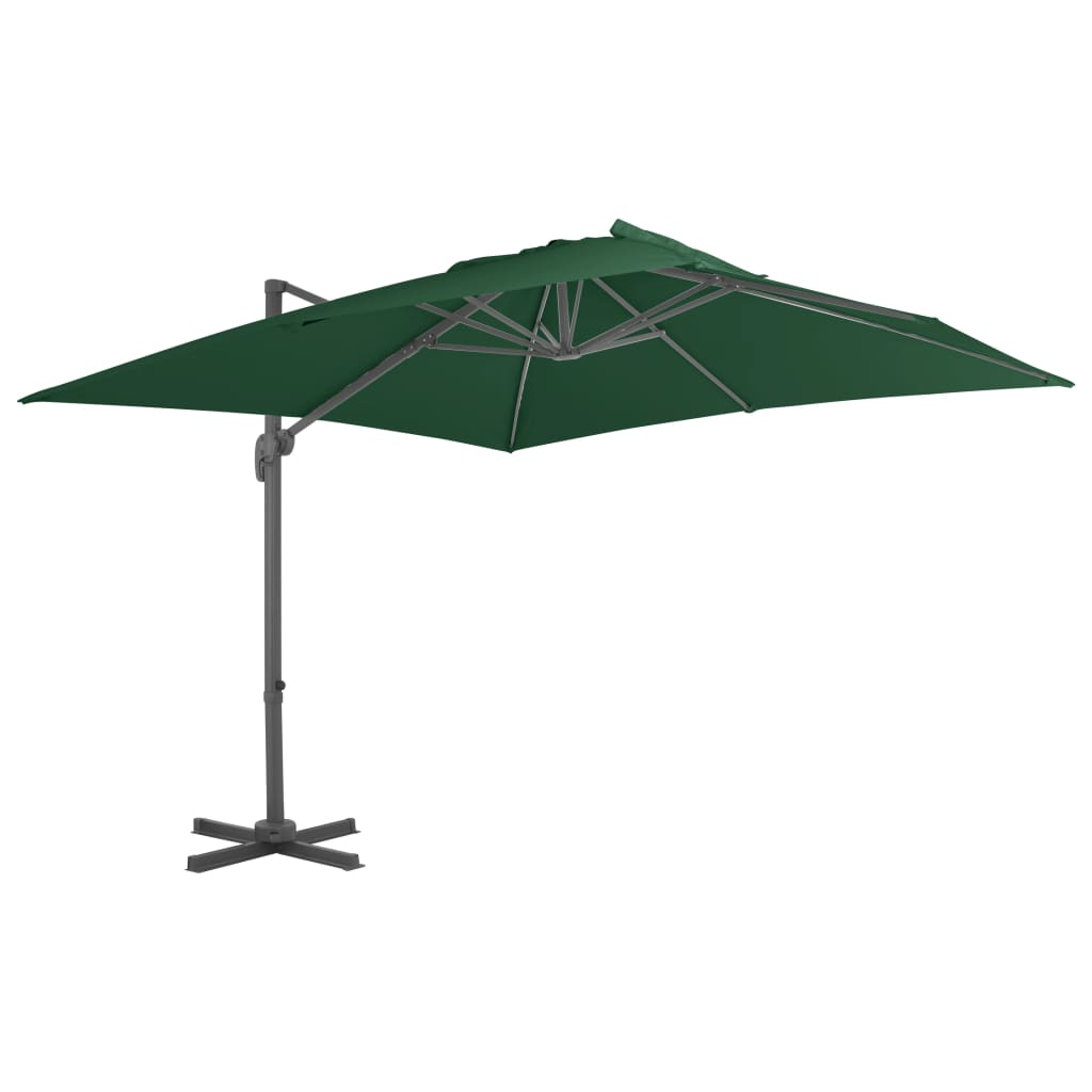 Zweefparasol met aluminium paal 4x3 m zwart