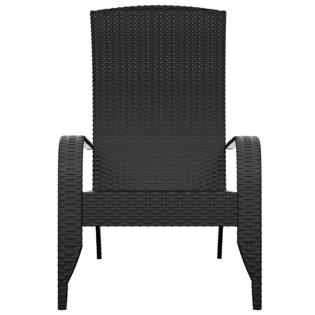 Tuinstoel Adirondack poly rattan zwart