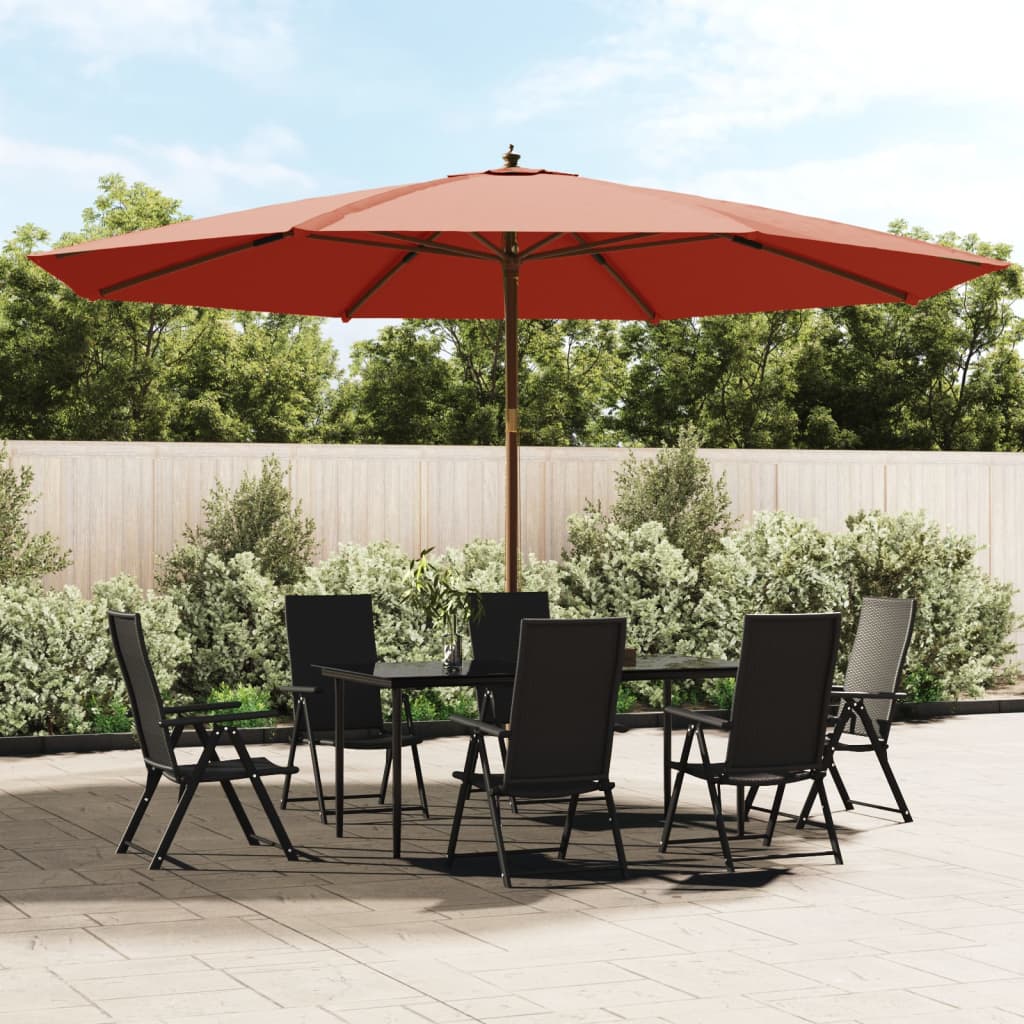 Parasol met houten paal 400x273 cm zandkleurig
